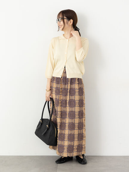 スクエアフリンジスカート(ベージュ/パープル)|Te chichi TERRASSE(テチチ テラス)通販