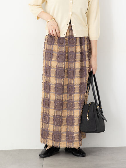 スクエアフリンジスカート(ベージュ/パープル)|Te chichi TERRASSE(テチチ テラス)通販