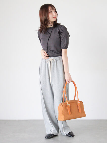 ハーフスリーブニット(オフホワイト/チャコールグレー/ブラウン/パープル)|Te chichi TERRASSE(テチチ テラス)通販