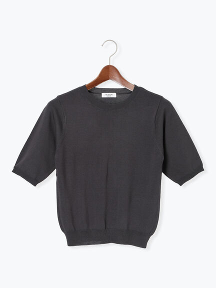 ハーフスリーブニット(オフホワイト/チャコールグレー/ブラウン/パープル)|Te chichi TERRASSE(テチチ テラス)通販