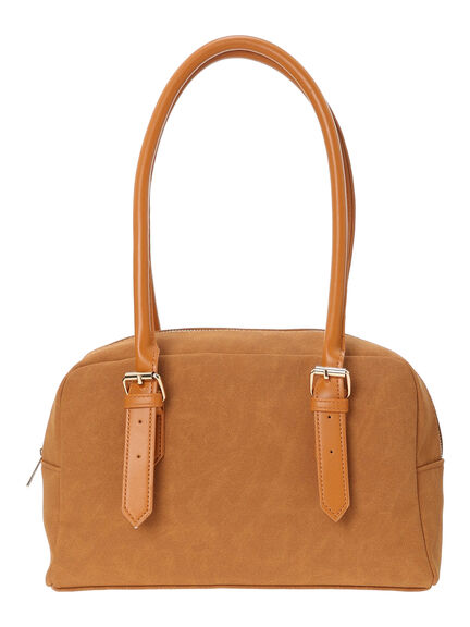 スウェードボストンバッグ《2025autumn catalog item》(チャコールグレー/キャメル)|Te chichi TERRASSE(テチチ テラス)通販