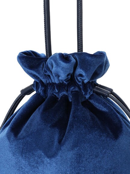 ベロア巾着バッグ《2025autumn catalog item》(ボルドー/ネイビー)|Te chichi TERRASSE(テチチ テラス)通販