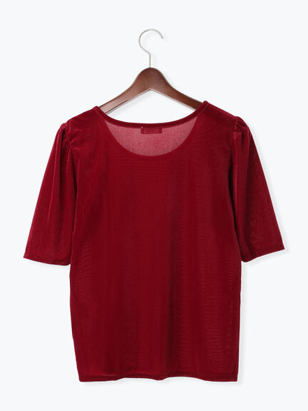 シアーベロアパフトップス(オフホワイト/ブラック/レッド)|Te chichi TERRASSE(テチチ テラス)通販