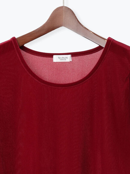 シアーベロアパフトップス(オフホワイト/ブラック/レッド)|Te chichi TERRASSE(テチチ テラス)通販