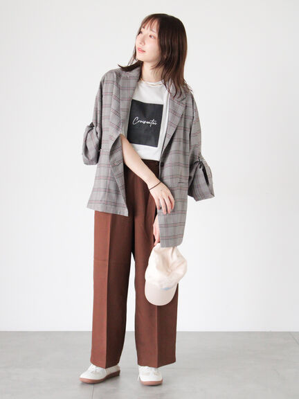 ロールアップテーラードジャケット《2025autumn catalog item》(チャコールグレー/ブラック/ベージュ)|Te chichi TERRASSE(テチチ テラス)通販