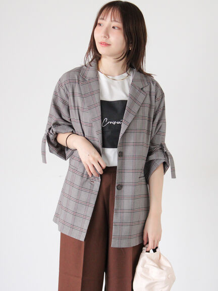 ロールアップテーラードジャケット《2025autumn catalog item》(チャコールグレー/ブラック/ベージュ)|Te chichi TERRASSE(テチチ テラス)通販