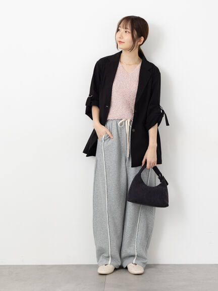 ロールアップテーラードジャケット《2025autumn catalog item》(チャコールグレー/ブラック/ベージュ)|Te chichi TERRASSE(テチチ テラス)通販