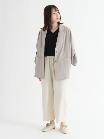 ロールアップテーラードジャケット《2025autumn catalog item》(チャコールグレー/ブラック/ベージュ)|Te chichi TERRASSE(テチチ テラス)通販