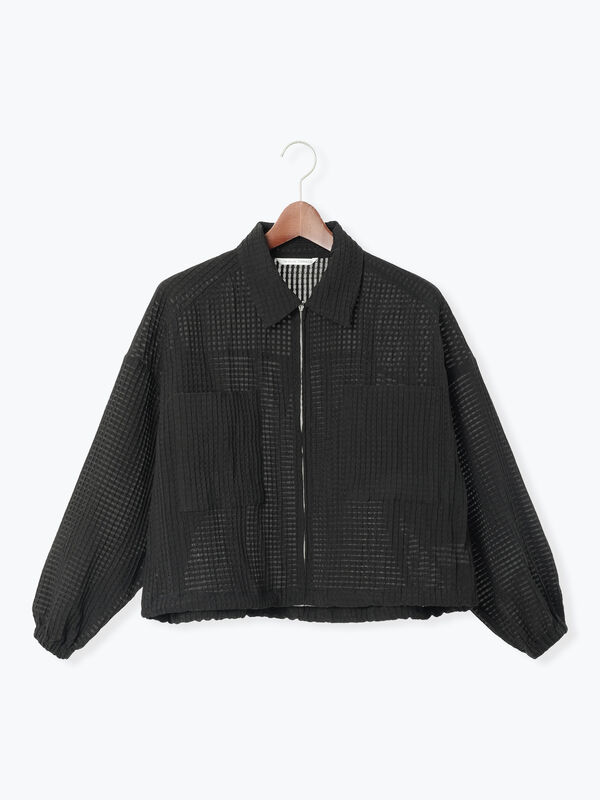 シアーチェックジップブルゾン(ブラック)|Te chichi TERRASSE(テチチ テラス)通販