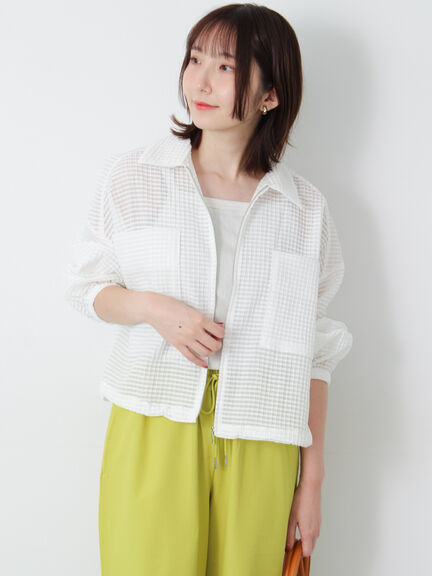 シアーチェックジップブルゾン(オフホワイト/ブラック)|Te chichi TERRASSE(テチチ テラス)通販