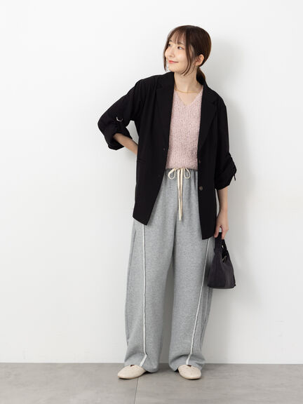 アウトシームスウェットカーブパンツ《2025autumn catalog item》(グレー/ブラック/モカ)|Te chichi TERRASSE(テチチ テラス)通販