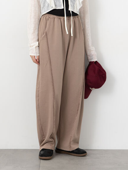 アウトシームスウェットカーブパンツ《2025autumn catalog item》(グレー/ブラック/モカ)|Te chichi TERRASSE(テチチ テラス)通販