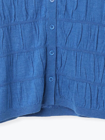 シャーリング衿付きカーディガン《2025autumn catalog item》(グレー/ブラック/ブルー)|Te chichi TERRASSE(テチチ テラス)通販