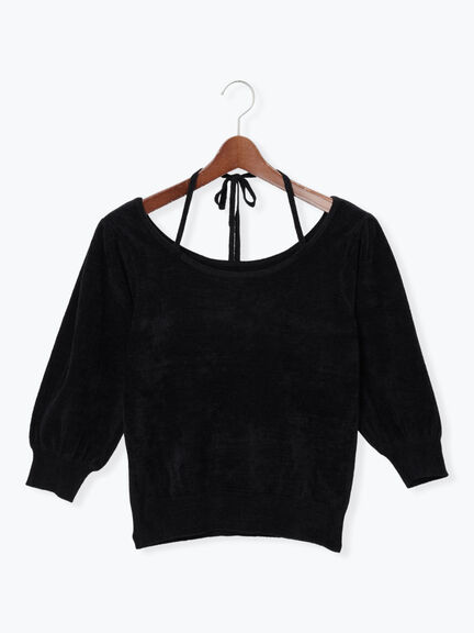 ベロアモール前後2WAYリボンニット《2025autumn catalog item》(ブラック/レッド/モカ)|Te chichi TERRASSE(テチチ テラス)通販