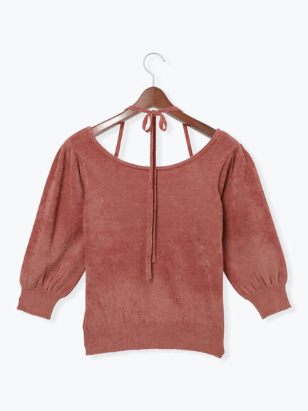 ベロアモール前後2WAYリボンニット《2025autumn catalog item》(ブラック/レッド/モカ)|Te chichi TERRASSE(テチチ テラス)通販