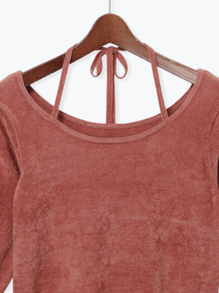 ベロアモール前後2WAYリボンニット《2025autumn catalog item》(ブラック/レッド/モカ)|Te chichi TERRASSE(テチチ テラス)通販