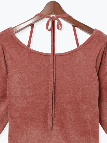 ベロアモール前後2WAYリボンニット《2025autumn catalog item》(ブラック/レッド/モカ)|Te chichi TERRASSE(テチチ テラス)通販