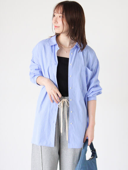 胸刺繍オーバーサイズシャツ《2025autumn catalog item》(オフホワイト/モカ/ブルー)|Te chichi TERRASSE(テチチ テラス)通販