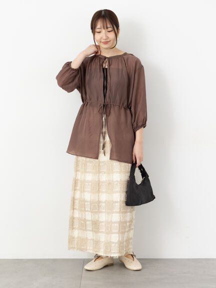 前後2WAYドロストチュニック(オフホワイト/チャコールグレー/ブラウン)|Te chichi TERRASSE(テチチ テラス)通販