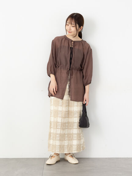 前後2WAYドロストチュニック(オフホワイト/チャコールグレー/ブラウン)|Te chichi TERRASSE(テチチ テラス)通販