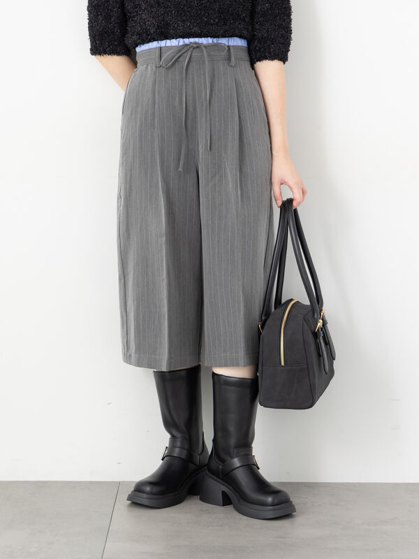 ダブルウエストクロップド丈パンツ《2025autumn catalog item》(チャコールグレー)|Te chichi TERRASSE(テチチ テラス)通販