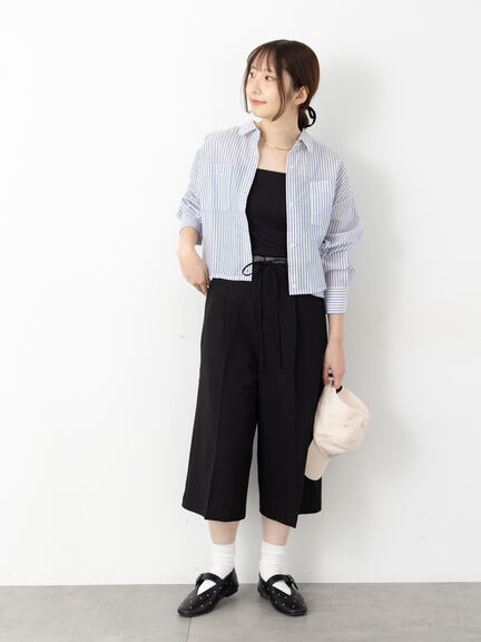 ダブルウエストクロップド丈パンツ《2025autumn catalog item》(チャコールグレー/ブラック/モカ)|Te chichi TERRASSE(テチチ テラス)通販