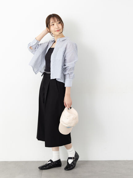 ダブルウエストクロップド丈パンツ《2025autumn catalog item》(チャコールグレー/ブラック/モカ)|Te chichi TERRASSE(テチチ テラス)通販