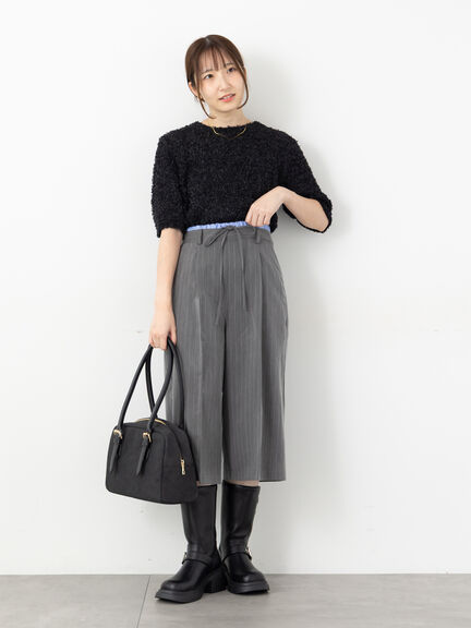 ダブルウエストクロップド丈パンツ《2025autumn catalog item》(チャコールグレー/ブラック/モカ)|Te chichi TERRASSE(テチチ テラス)通販