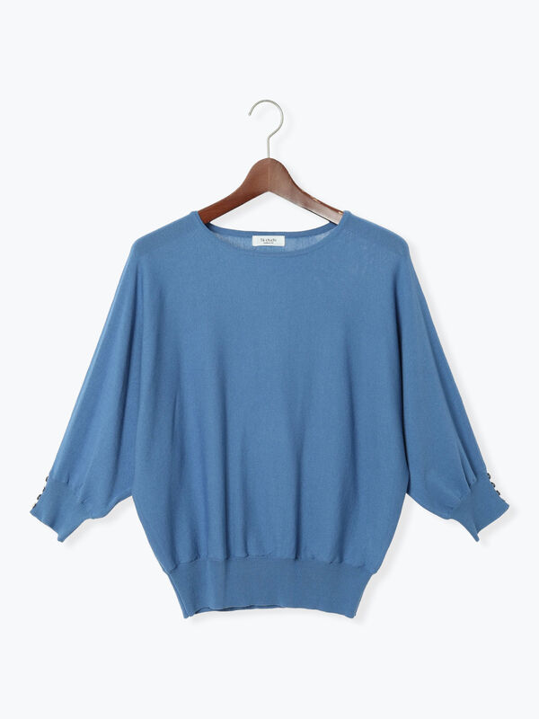 金釦ドルマンスリーブニット(ブルー)|Te chichi TERRASSE(テチチ テラス)通販