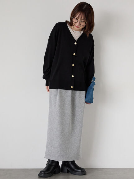 金釦Vネックリラックスカーディガン(ブラック/ピンク/ベージュ/ブルー)|Te chichi TERRASSE(テチチ テラス)通販