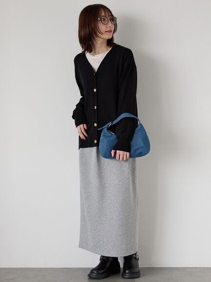 金釦Vネックリラックスカーディガン(ブラック/ピンク/ベージュ/ブルー)|Te chichi TERRASSE(テチチ テラス)通販