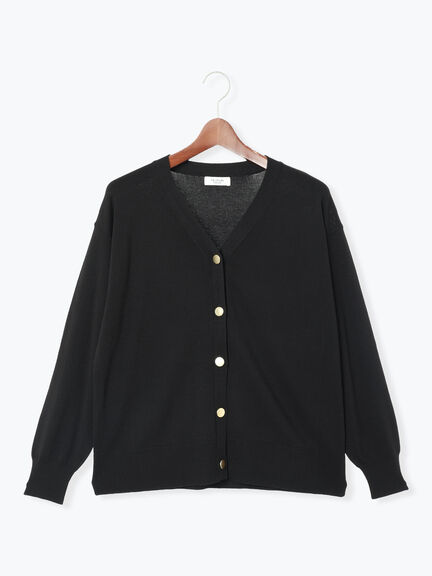金釦Vネックリラックスカーディガン(ブラック/ピンク/ベージュ/ブルー)|Te chichi TERRASSE(テチチ テラス)通販