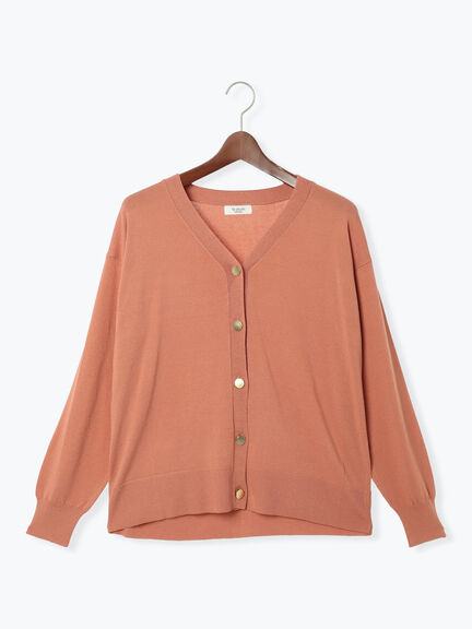 金釦Vネックリラックスカーディガン(ブラック/ピンク/ベージュ/ブルー)|Te chichi TERRASSE(テチチ テラス)通販