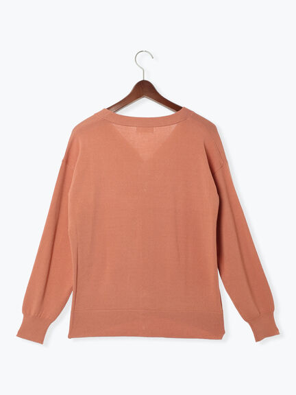 金釦Vネックリラックスカーディガン(ブラック/ピンク/ベージュ/ブルー)|Te chichi TERRASSE(テチチ テラス)通販