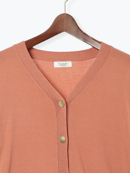 金釦Vネックリラックスカーディガン(ブラック/ピンク/ベージュ/ブルー)|Te chichi TERRASSE(テチチ テラス)通販
