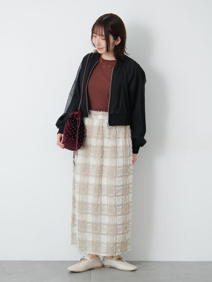 チュールダブルジップブルゾン(ブラック/ブルー)|Te chichi TERRASSE(テチチ テラス)通販