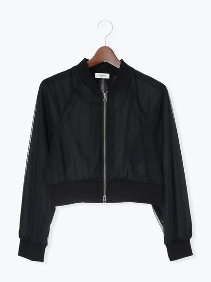 チュールダブルジップブルゾン(ブラック/ブルー)|Te chichi TERRASSE(テチチ テラス)通販