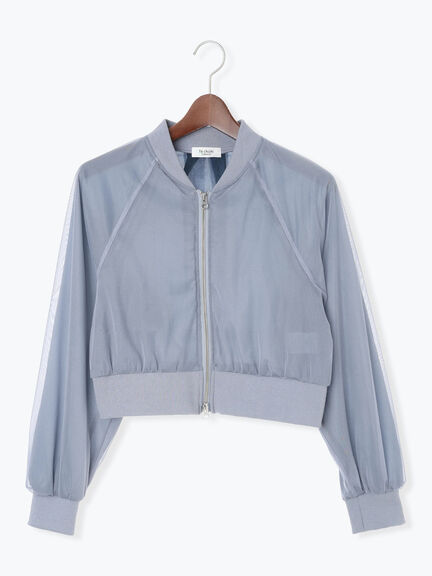 チュールダブルジップブルゾン(ブラック/ブルー)|Te chichi TERRASSE(テチチ テラス)通販