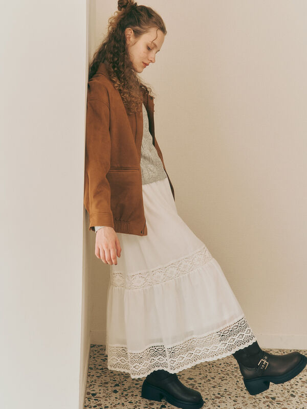 レーステープギャザースカート《2025autumn catalog item》(オフホワイト)|Te chichi TERRASSE(テチチ テラス)通販