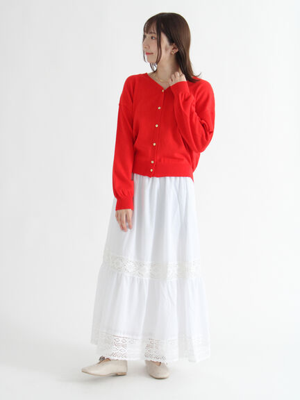 レーステープギャザースカート《2025autumn catalog item》(オフホワイト/ブラック/ブラウン)|Te chichi TERRASSE(テチチ テラス)通販