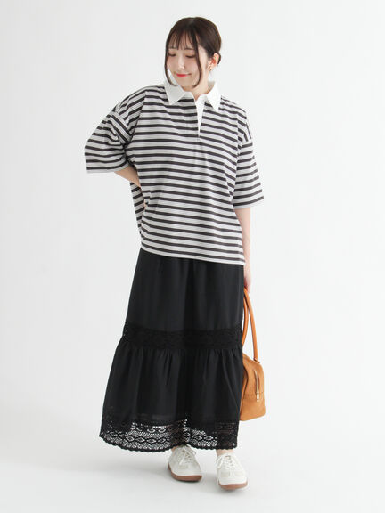 レーステープギャザースカート《2025autumn catalog item》(オフホワイト/ブラック/ブラウン)|Te chichi TERRASSE(テチチ テラス)通販