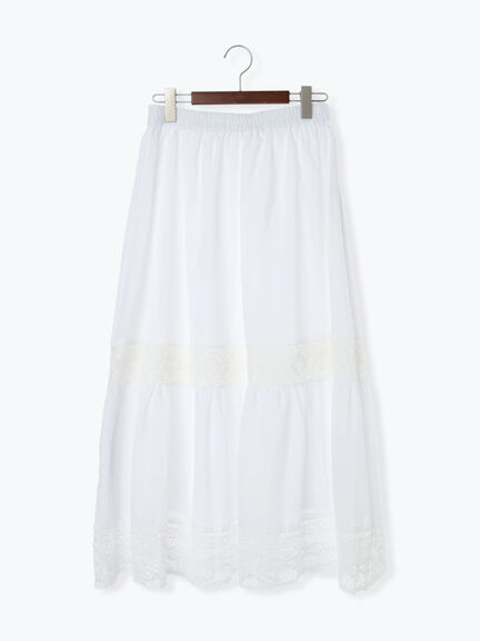 レーステープギャザースカート《2025autumn catalog item》(オフホワイト/ブラック/ブラウン)|Te chichi TERRASSE(テチチ テラス)通販