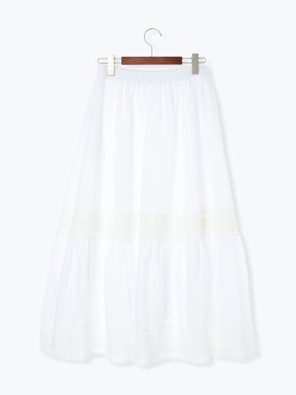 レーステープギャザースカート《2025autumn catalog item》(オフホワイト/ブラック/ブラウン)|Te chichi TERRASSE(テチチ テラス)通販