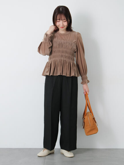 ベロアシャーリングトップス(オフホワイト/ブラック/モカ)|Te chichi TERRASSE(テチチ テラス)通販