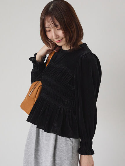 ベロアシャーリングトップス(オフホワイト/ブラック/モカ)|Te chichi TERRASSE(テチチ テラス)通販