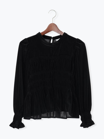 ベロアシャーリングトップス(オフホワイト/ブラック/モカ)|Te chichi TERRASSE(テチチ テラス)通販