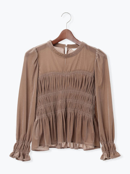 ベロアシャーリングトップス(オフホワイト/ブラック/モカ)|Te chichi TERRASSE(テチチ テラス)通販