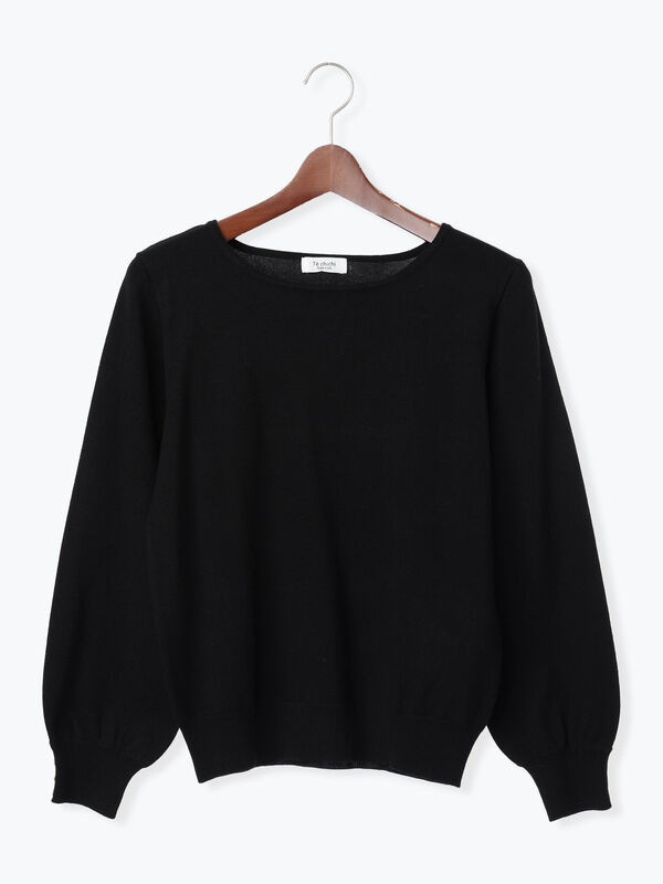 袖口金釦クルーネックニット(ブラック)|Te chichi TERRASSE(テチチ テラス)通販