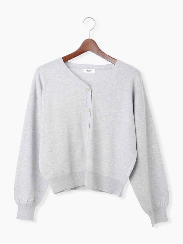 前後2WAY金釦Vネックカーディガン(グレー)|Te chichi TERRASSE(テチチ テラス)通販