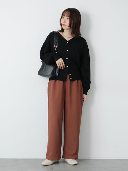 前後2WAY金釦Vネックカーディガン(グレー/ブラック/レッド/ブルー)|Te chichi TERRASSE(テチチ テラス)通販